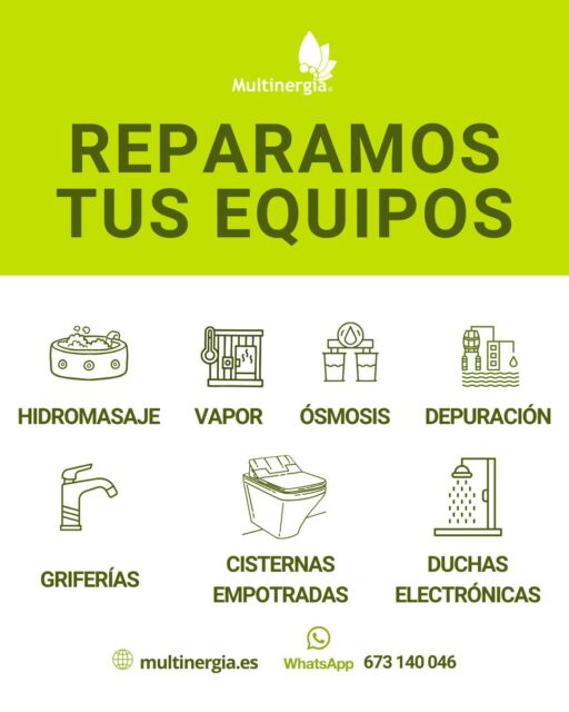Cuando un elemento del baño, agua o wellness falla, lo ideal es que lo revise un técnico especializado que sabe cómo funciona.
En Multinergia cuentas con un Servicio Técnico Oficial preparado para instalar, mantener y reparar productos de marcas líderes, siempre con eficiencia y precisión.
Nos comprometemos desde el primer día con la rentabilidad y el rendimiento de tus instalaciones, asegurando que funcionen plenamente durante más tiempo.
Además, disponemos de recambios originales para garantizar un mantenimiento preventivo adecuado: suministro ágil, repuestos coordinados y soluciones exactas para cada equipo.
Reparamos e instalamos:
• Radiadores, calentadores y cloradores salinos
• Estufas de pellet, insertables y chimeneas.
• Bañeras de hidromasaje
• Jacuzzis/spas
• Saunas y baños de vapor
• Griferías encastradas y termostáticas
• Cabinas de ducha y rociadores
• Ósmosis inversa y descalcificación
• Depuración y filtración …y mucho más.
Puedes comprobar todos nuestros equipos aquí: https://www.multinergia.es/servicio-tecnico
Si necesitas reparar, revisar o poner a punto tu instalación, estamos a tu disposición en Sevilla, Cádiz, Huelva, Córdoba y Marbella.
📩 Solicita presupuesto
🌐 www.multinergia.es
Whatsapp 673 140 046
#serviciotecnicooficial #equipamientodebaño #fontaneriaprofesional #osmosisinversa #inodorointeligente #hidromasaje #griferiaencastrada
#descalcificador #tratamientodelagua #fontaneriasevilla #fontaneriacordoba #multinergia