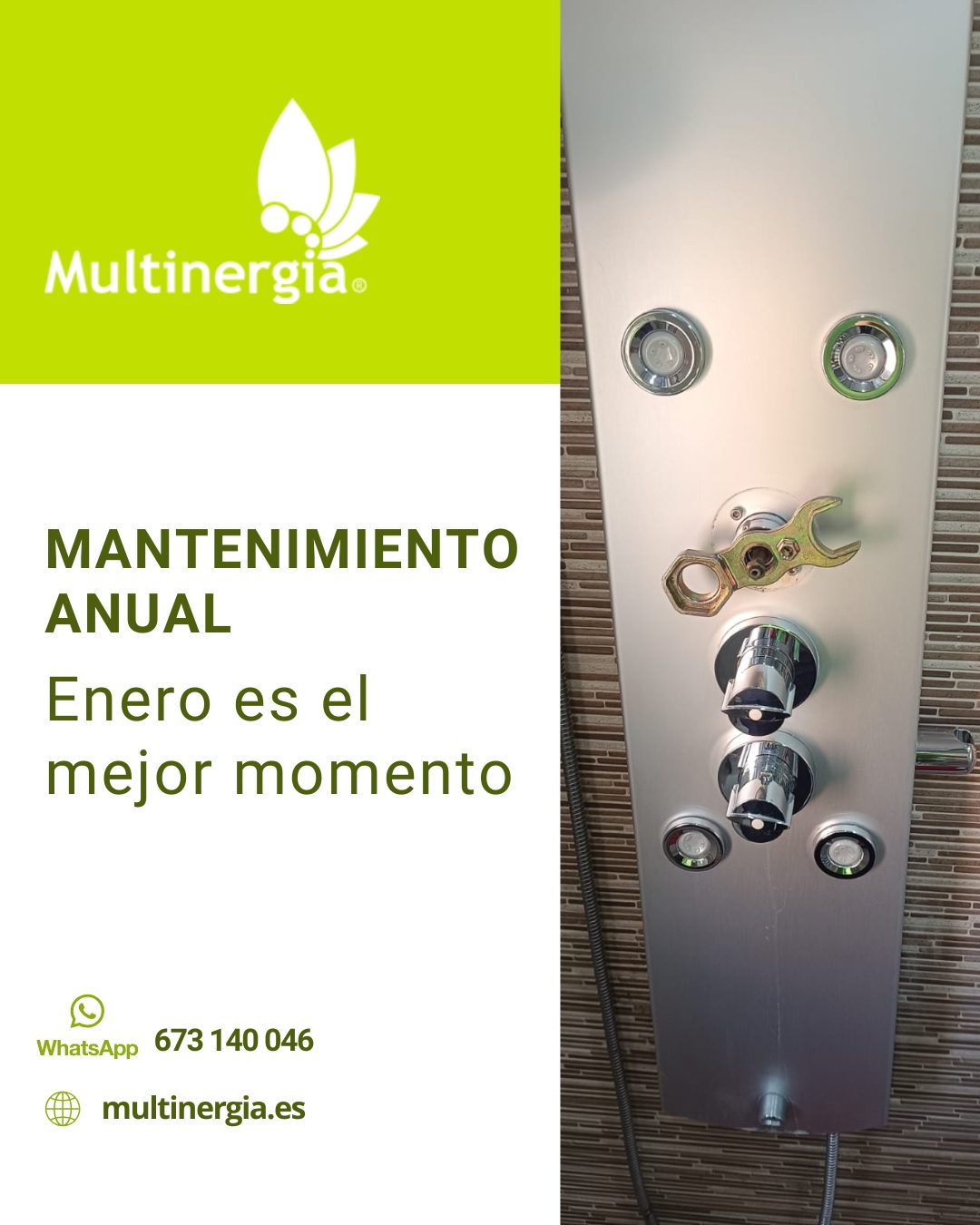 Enero es uno de los mejores meses para poner al día tus equipos y evitar averías durante el año.
Ósmosis, descalcificadores, spas, cisternas, griferías encastradas, duchas electrónicas… todos estos sistemas necesitan un mantenimiento periódico para funcionar con seguridad y al máximo rendimiento.
En Multinergia diseñamos un plan de mantenimiento a medida, adaptado a las necesidades de cada instalación: número de visitas, duración, repuestos y cobertura según cada equipo. Nuestro objetivo es acompañarte y garantizar que tus productos estén en perfectas condiciones durante todo el año.
Prestamos servicio especializado en Sevilla, Cádiz, Córdoba, Huelva y Marbella, con formación real en equipos técnicos y de wellness.
Si quieres revisar tu sistema de agua o tu equipamiento de baño, estamos aquí para ayudarte.
📩 Solicita presupuesto sin compromiso.
Whatsapp 673 140 046
🌐 https://www.multinergia.es
#serviciotecnicooficial #equipamientodebaño #fontaneriaprofesional #osmosisinversa
#descalcificador #tratamientodelagua #fontaneriasevilla #fontaneriacordoba #multinergia