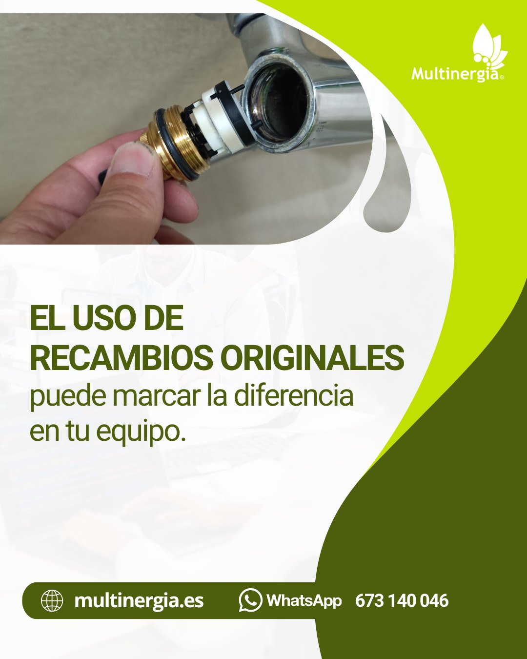 Cuando un equipo necesita una reparación, muchas veces toda la atención se centra en solucionar la avería.

Pero hay otro aspecto igual de importante: el recambio que se instala.

No todas las piezas ofrecen las mismas prestaciones.

Un recambio específico para cada fabricante ayuda a:
• Mantener el funcionamiento original del equipo. ⚙️
• Garantizar la compatibilidad entre componentes. ✅
• Evitar desgastes prematuros.
• Prolongar la vida útil de la instalación. 🔧
• Usar un recambio original ayuda a mantener la garantía del producto final por parte del fabricante.

En equipos técnicos como griferías, spas, cisternas empotradas o sistemas de tratamiento de agua, utilizar el componente adecuado puede marcar una gran diferencia en el resultado final.

Como Servicio Técnico Oficial de numerosas marcas, trabajamos con los recambios específicos recomendados por cada fabricante.

✅ Consúltanos. ✅
🌐 https://www.multinergia.es
WhatsApp 673 140 046 

#serviciotecnicooficial #equipamientodebaño #fontaneriaprofesional #osmosisinversa #descalcificador #tratamientodelagua #fontaneriasevilla #fontaneriacordoba #multinergia #spa #jacuzzi
